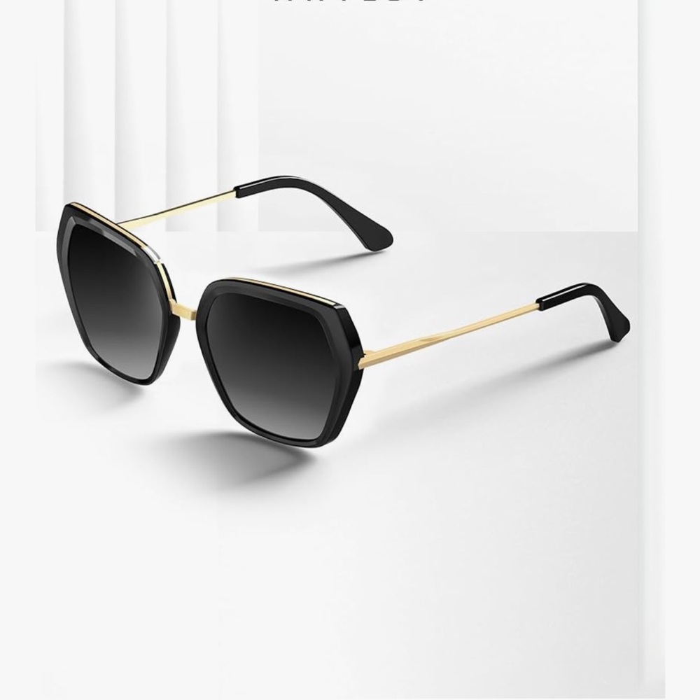 🆕 Black & Gold Oversized Square Women's Sunglasses - Picture 6 of 6
